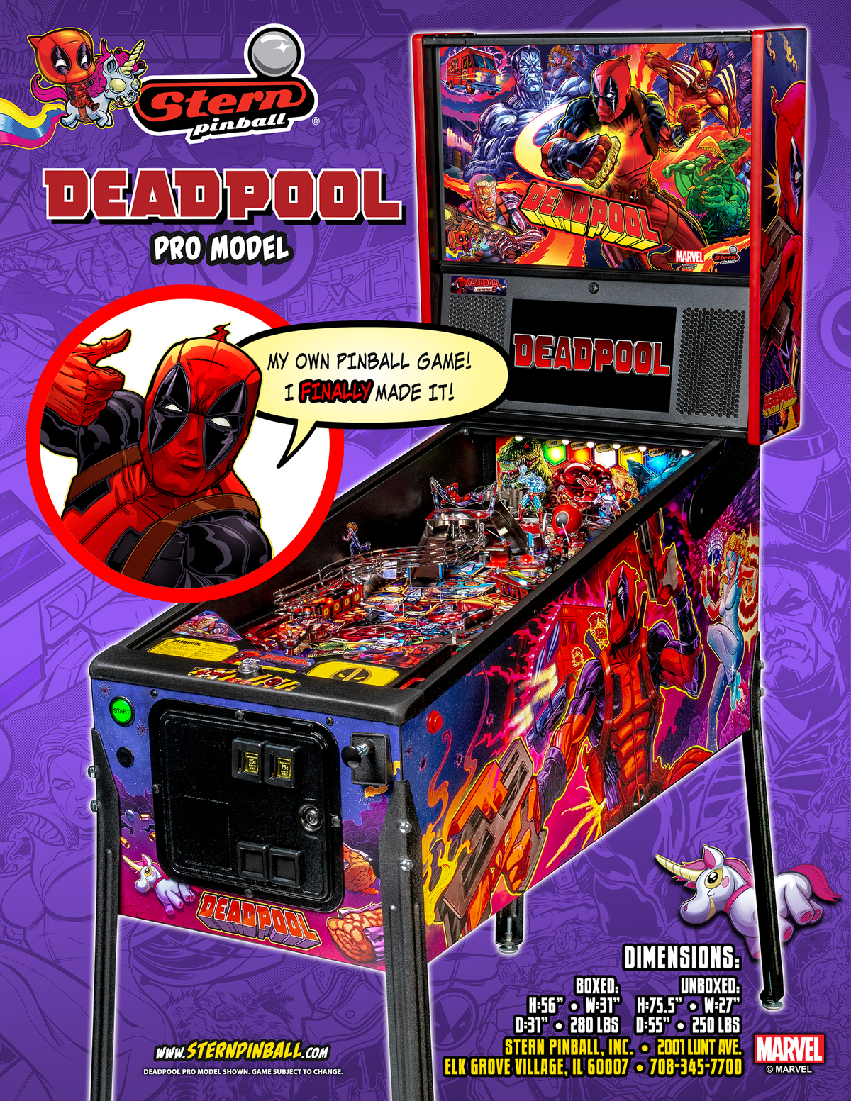 Deadpool Pro Pinball Marquee
